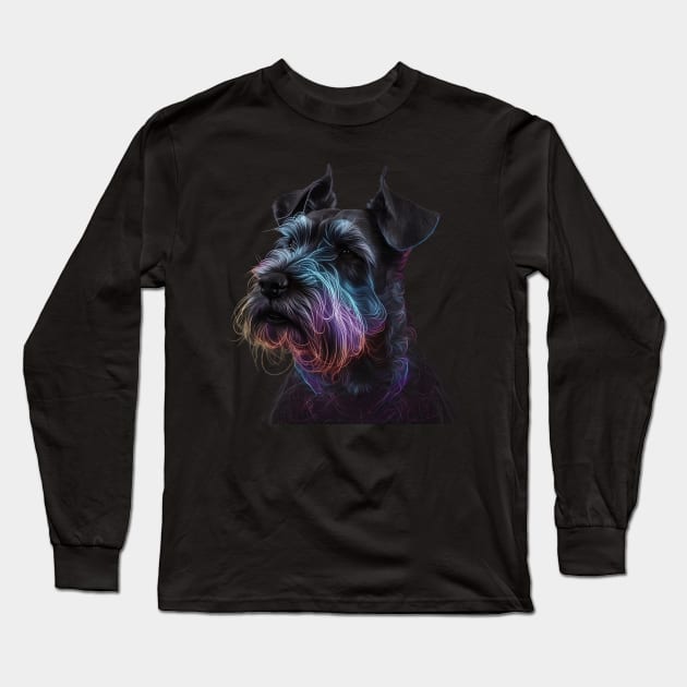 Neon Miniature Schnauzer Long Sleeve T-Shirt by Sygluv